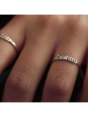 Inure Jewelry Gümüş Kişiye Özel Isim Yazılabilen Bayan Yüzük