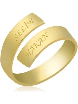 Inure Jewelry Gümüş Gold Aşk Sarmalı Isimli Yüzük