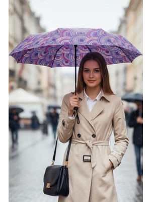 Full Fonksiyon Fiber Tel Kılıflı Mandala Şal ve Etnik Desenli Şemsiye