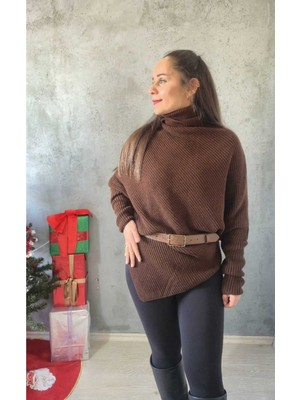 Filiz Yılmaz Butik Asimetrik Kesim Kazak