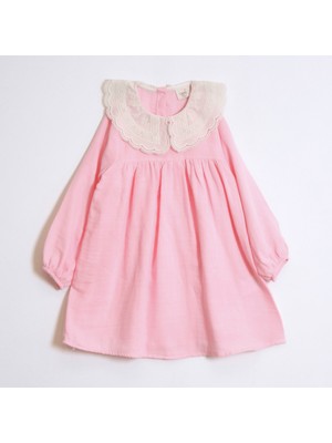 Ozzy Kids Kız Çocuk Yakalı Müslin Kumaş Elbise