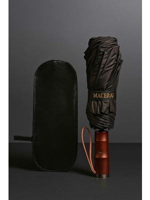 Otomatik Fonksiyonlu 10 Fiber Telli Siyah Şemsiye, Çift Telli ve Kılıflı