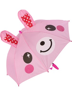 Çocuklar Için Renkli Sevimli Tavşan Şemsiye, Neşeli ve Eğlenceli Kullanım