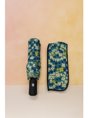 Normadia Full Fonksiyon Fiber Tel Çiçek Desenli Kadın Şemsiye