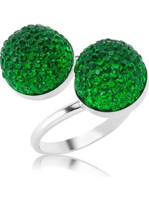 Inure Jewelry Gümüş Kristal Taşlı Bayan Yüzük