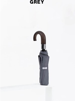 Normadia Premium Ahşap Saplı Otomatik 10 Telli Şemsiye, Kadın ve Erkekler Için