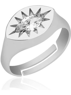 Inure Jewelry Gümüş Ayarlanabilir Kuzey Yıldızı Şovalye Yüzük