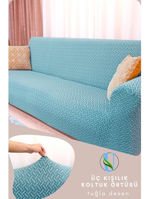 Uy Style Tuğla Desen 3kişilik Koltuk, Kanepe,çekyat Örtüsü,esnekli,likrali Koltuk Kılıfı