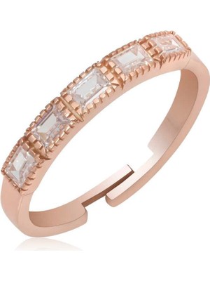 Inure Jewelry Gümüş Rose Ayarlanabilir Baget Kadın Yüzük