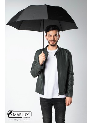 Siyah Unisex Yarasa Şemsiye, Kırılmaz ve Şık Tasarım