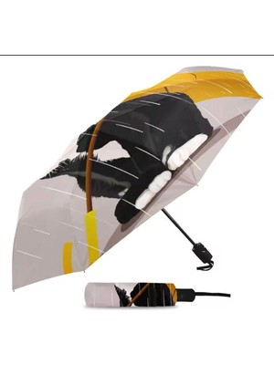 Kedi Baskılı Renkli Şemsiye, Hafif ve Şık Tasarım