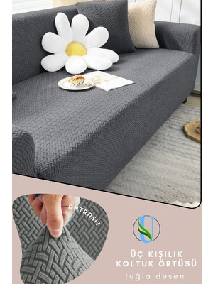 Uy Style Tuğla Desen 3kişilik Koltuk, Kanepe,çekyat Örtüsü,esnekli,likrali Koltuk Kılıfı