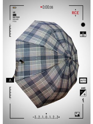 Rubenis Renkli 10 Telli 3 Kırmalı Otomatik Açılır Yağmur Şemsiyesi