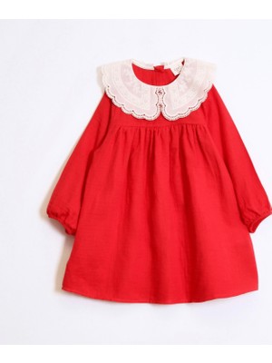 Ozzy Kids Kız Çocuk Yakalı Müslin Kumaş Elbise