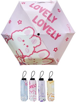 Normadia Sevimli Tavşan Figürlü Güneşli Günler Için Renkli Şemsiye