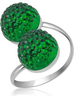 Inure Jewelry Gümüş Kristal Taşlı Kadın Yüzük