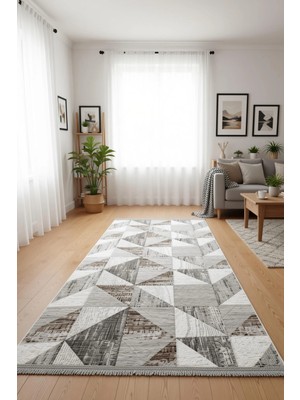 Yağmurser Ekselans Yumuşak Dokulu Kaymaz Taban Halı Yolluk 3057 Gri