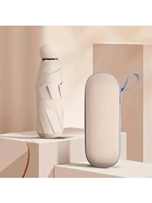 Krem Renk Katlanabilir Çanta Için Şemsiye, Şık ve Pratik Tasarım