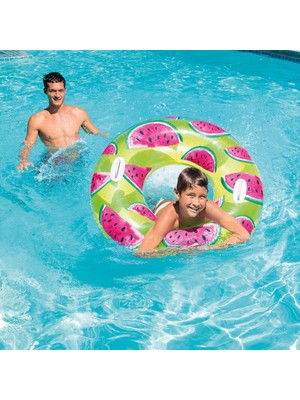 Toha Intex Meyve Desenli Şişme Deniz Simidi 107 cm | Ananas, Karpuz, Çilek Tasarımlı (9+)