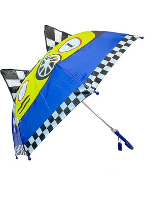 Çocuk ve Erkek Için Üç Boyutlu Yarış Arabası ve Formula Figürlü Şemsiye