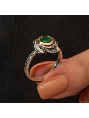 Inure Jewelry Gümüş Çiçek Desenli Otantik Kadın Yüzük