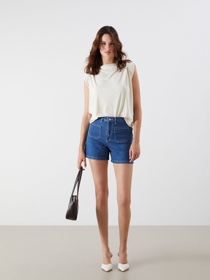 Lc Waikiki Yeni Sezon Standart Fit Kadın Jean Şort