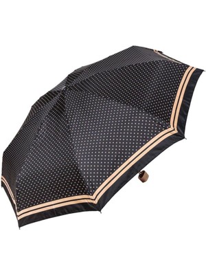 Normadia Şemsiye Kadın Micro Mini Sarı Puantiyeli Siyah A-203