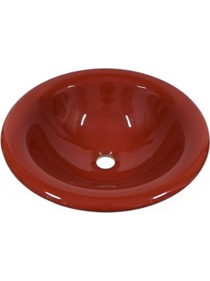 Brezza - TB34CNK Kırmızı Cam Çanak Lavabo - 55009381