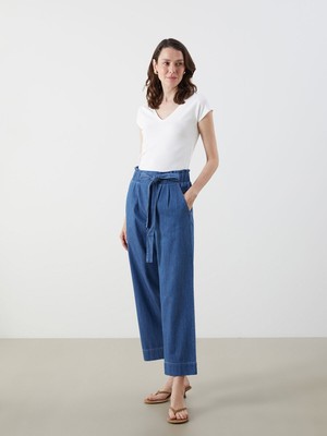 Lc Waikiki Yeni Sezon Beli Lastikli Straight Fit Kadın Jean Pantolon