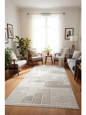 Yağmurser Ekselans Yumuşak Dokulu Kaymaz Taban Halı Yolluk 3048 Vizon