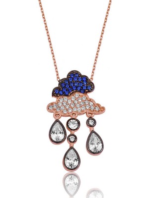 Tuncel Store 925 Ayar Gümüş Yağmur Bulutu Kadın Gümüş Kolye PT2610361 (945)