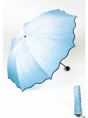 Normadia Renkli ve Şık Yağmur Desenli Kompakt Şemsiye, Kolay Taşınabilir ve Dayanıklı