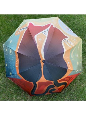 Normadia Şemsiye Aşık Kedi ve Yarasa Tasarımı, Şık ve Renkli Koruma Aracı