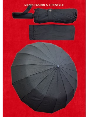 Normadia Çift Destekli Ultra Premium 16 Telli Tam Otomatik Rüzgar Korumalı Şemsiye