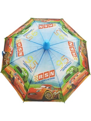Normadia Mavi Cars Şimşek Mcqueen Baskılı Çocuk Şemsiyesi, Eğlenceli ve Renkli Koruma