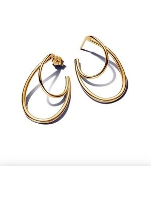 Poseidons Jewellery S925 Organil Şekilli Çift Halka Küpeler