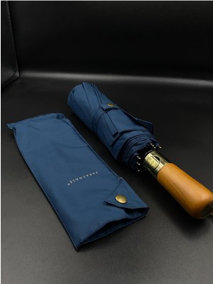 Normadia Çift Katlı Rüzgar Dayanıklı Fiber Şemsiye Ahşap Saplı