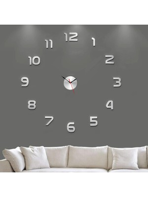 M3 Decorium Bağımsız Parçalı Rakkamlı Harf Duvarda Kabartma Altın Gümüş Renk Büyük Dıy Clock Ev Ofis Duvar Saati