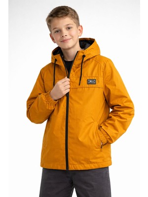 İnebolu Kids Erkek Çocuk Kapüşonlu Cepli Astarlı Mevsimlik Yağmurluk
