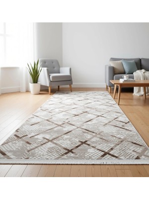 Yağmurser Ekselans Yumuşak Dokulu Kaymaz Taban Halı Yolluk 3047 Vizon