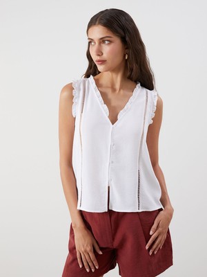 Lc Waikiki Yeni Sezon V Yaka Fırfırlı Bluz