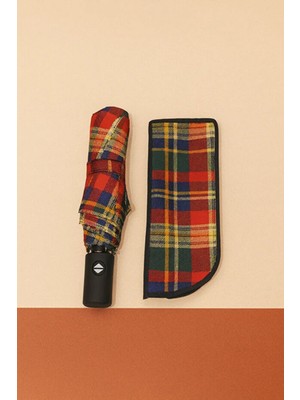 Normadia Şemsiye, Fiber Tel Kılıf, Otomatik Açma Kapama, Ekoseli, Unisex, Kaliteli, Lüx