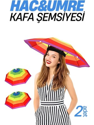 Normadia Hac ve Umre Için Güneş Koruma Şemsiyesi, 2'li Paket, Renkli ve Hafif