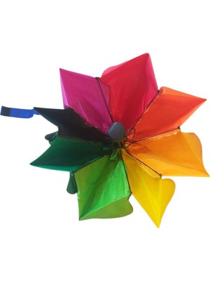 Rubenis Rüzgara Dayanıklı Gökkuşağı Şemsiyesi, 8 Tel Manuel, Şık ve Hafif Tasarım