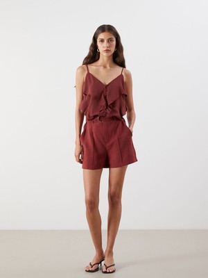 Lc Waikiki Yeni Sezon Beli Kemerli Modal Karışımlı Kadın Şort