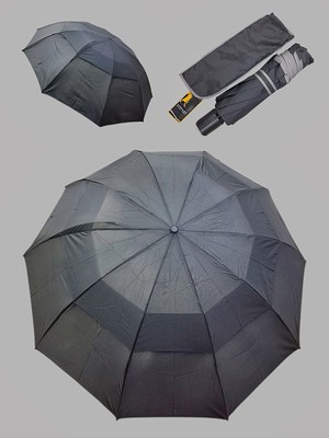 Normadia Siyah Çift Katlı Manuel Elle Açmalı Güçlü Mekanizmalı Unisex Güvenli ve Şık