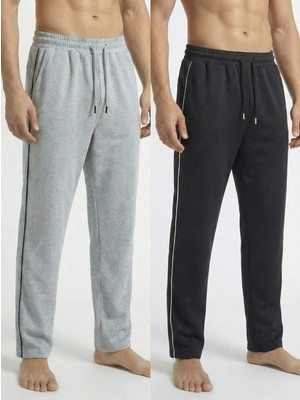 Veleno Erkek 2'li Baggy Yandan Biyeli Oversize Relaxed 4 Mevsim Eşofman Altı Bol Paça 2 Iplik Tam Kalıp