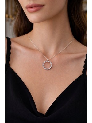 BG Jewellery Taşlı Şık Tasarım 925 Ayar Güümüş Kolye