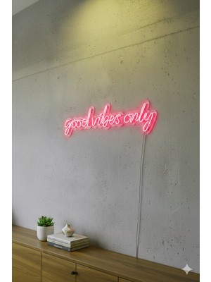 Dekoraven Good Vibes Only Neon Tabela - Duvar Dekoru
