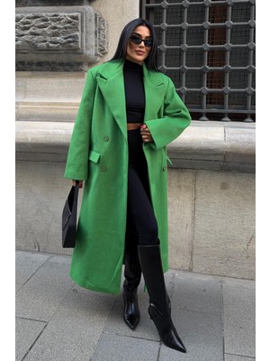 Lijuri Oversize Kruvaze Uzun Kaşe Kaban 7130